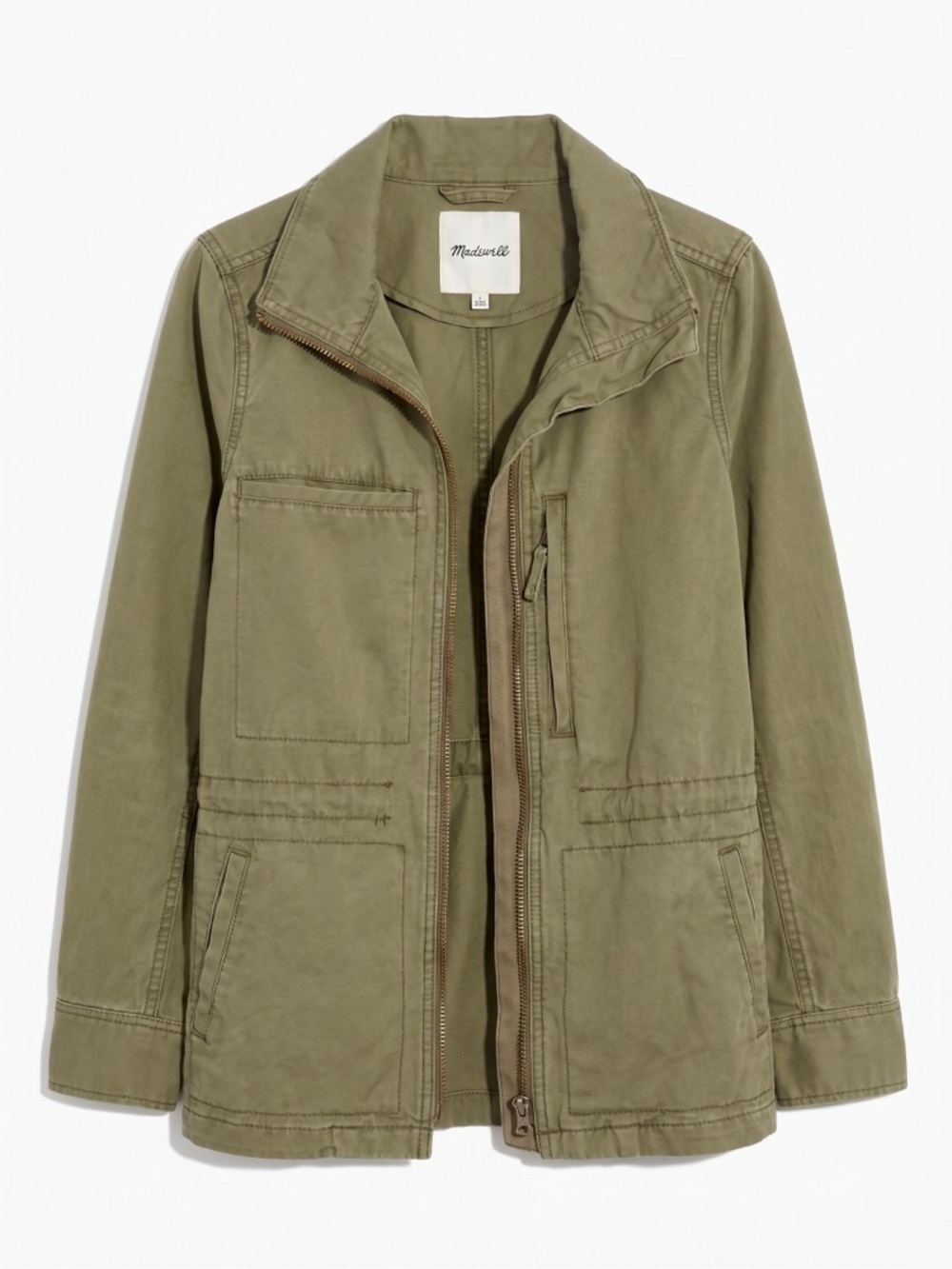 Madewell Fleet Jacket Small Olive Green Cotton Utility Military Minimalist Chic